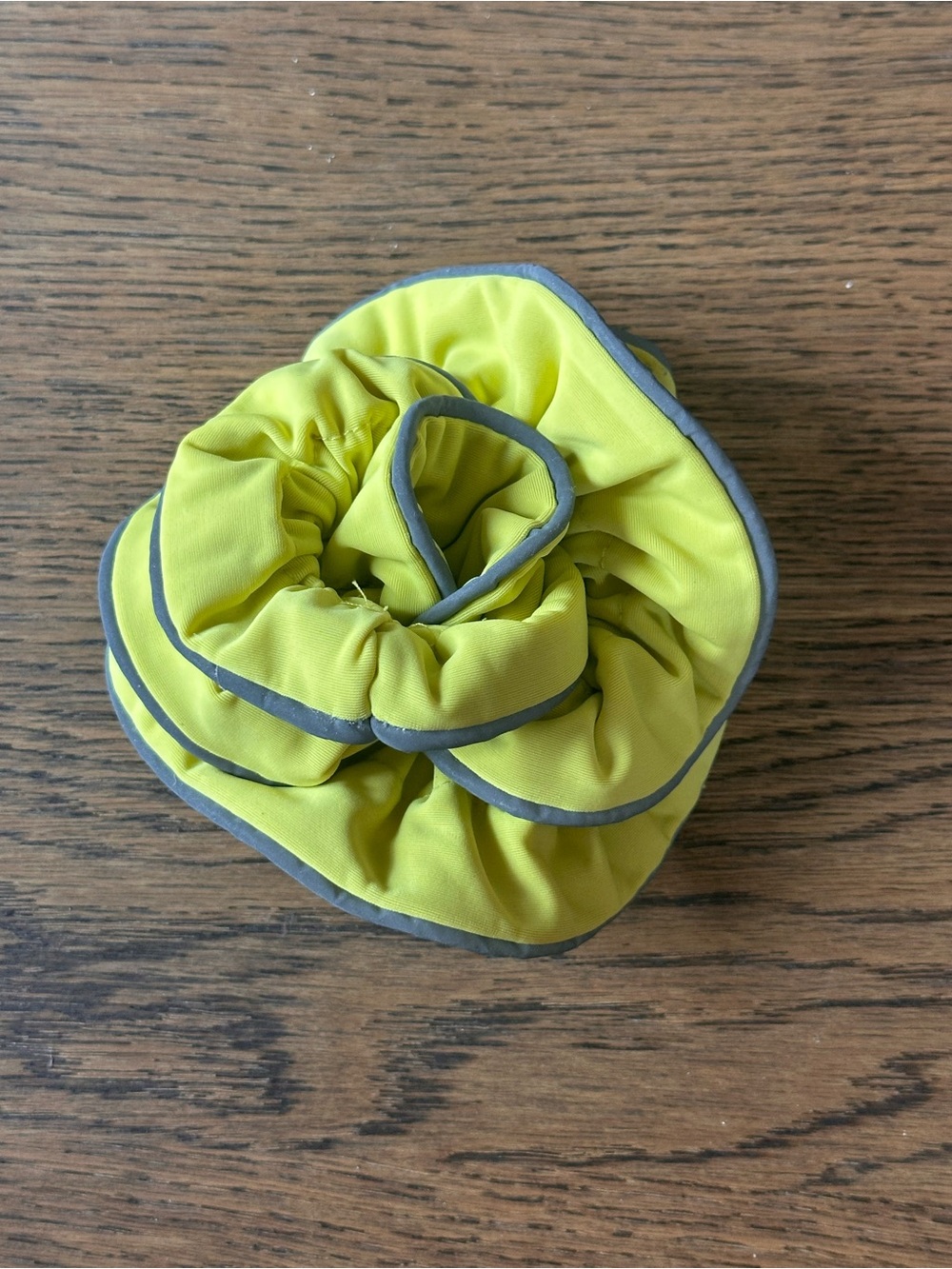 High-Visibility Yellow Scrunchie with Reflective Trim